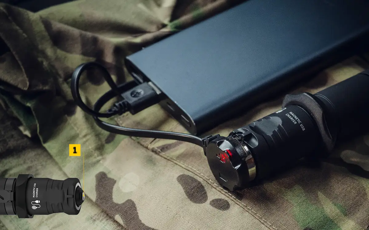 LATARKA SPECJALISTYCZNA TAKTYCZNA VIKING PRO USB WARM AKUMULATOROWA 2050 LM — 7