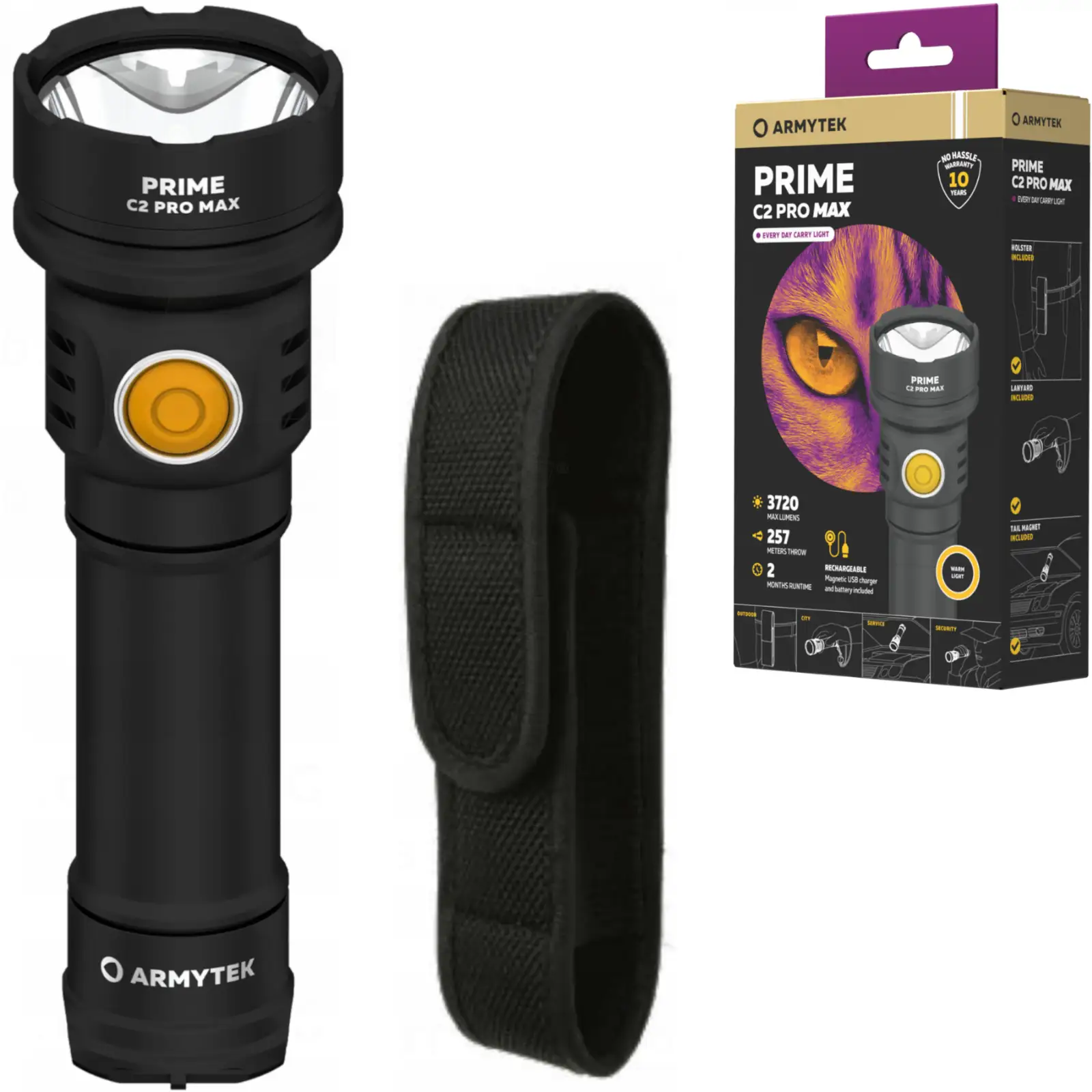 LATARKA AKUMULATOROWA 5000MAH TAKTYCZNA PRIME C2 PRO MAX WARM MOCNA 3720LM