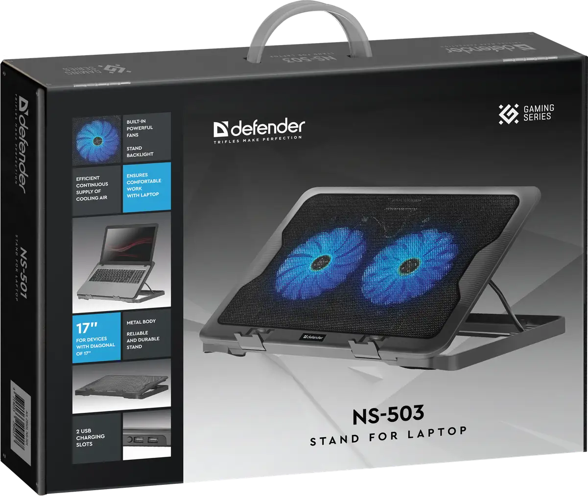 PODSTAWKA DEFENDER POD LAPTOPA NS-503 15.6"-17" 2W 2xUSB — 9