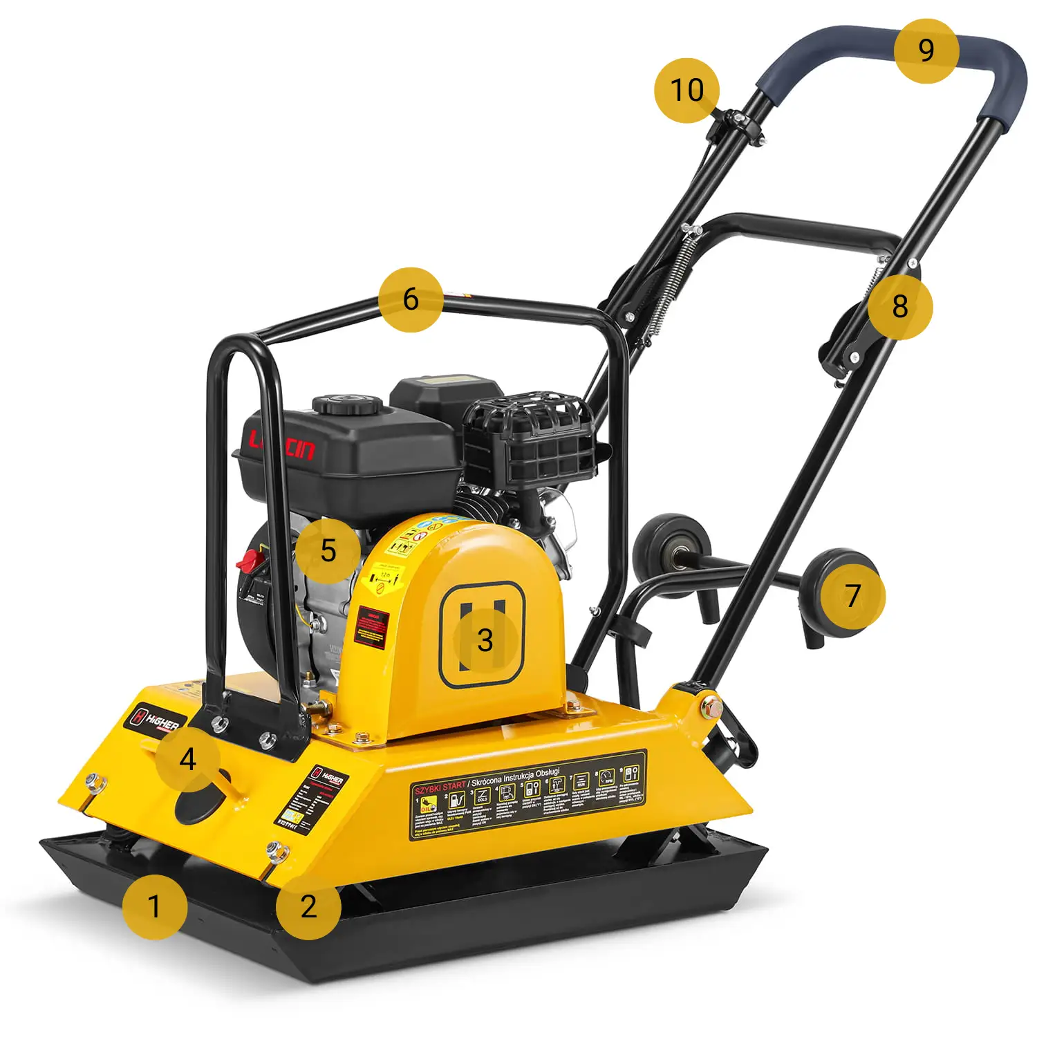 Zagęszczarka spalinowa ubijak gruntu HIGHER 100kg LONCIN 6,5KM — 3