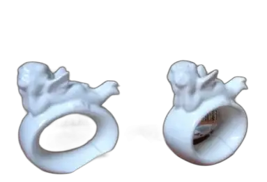 serwetnik ceram. 6szt. biała porcelana ANIOŁEK | JY11E908