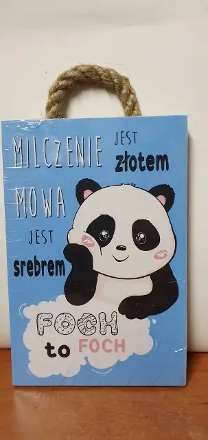 tabliczka/obraz do zawieszenia 10x15 MILCZENIE JEST ZŁOTEM