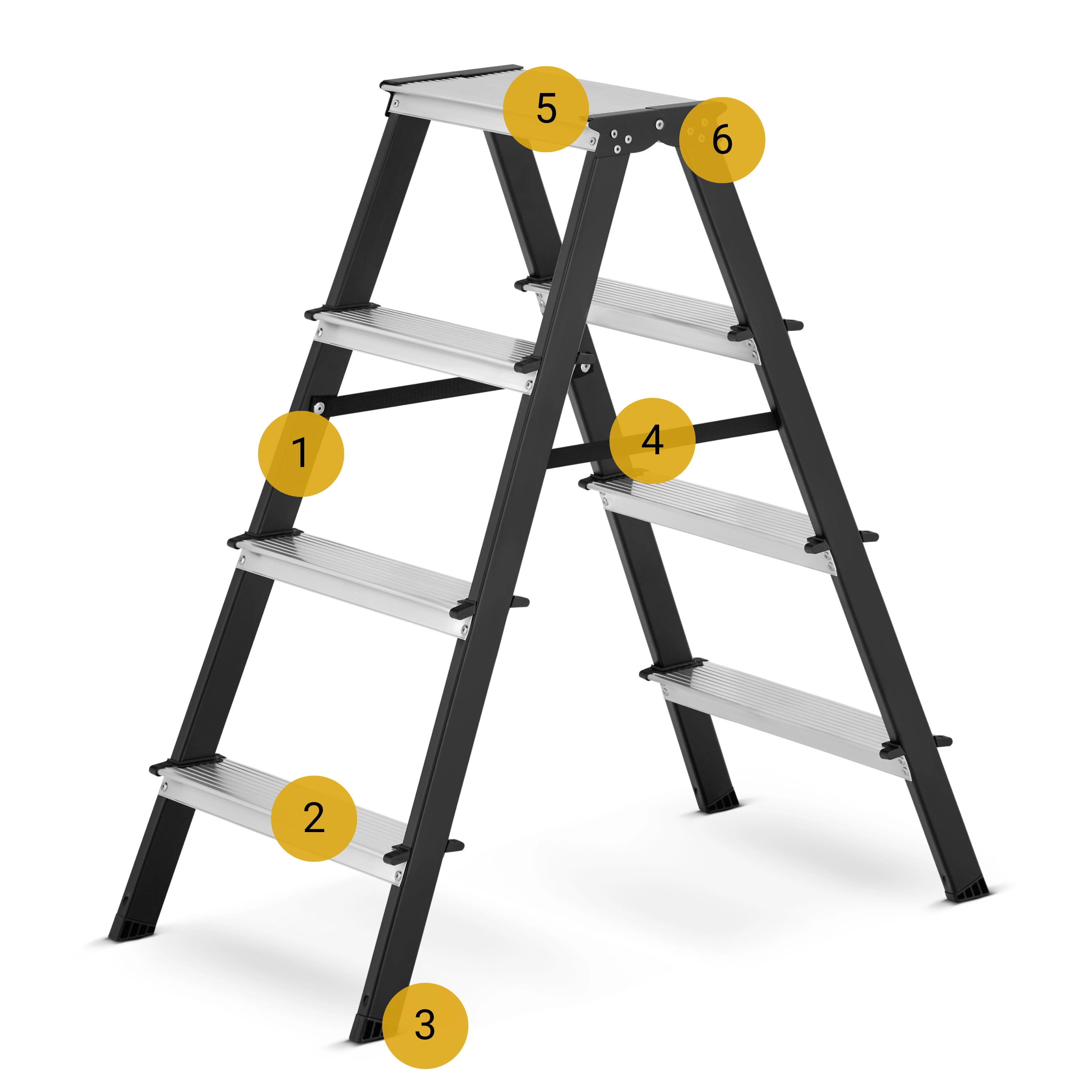 Drabina drabinka domowa 2x4 dwustronna składana MOCNA 150 kg HIGHER schodki — 8