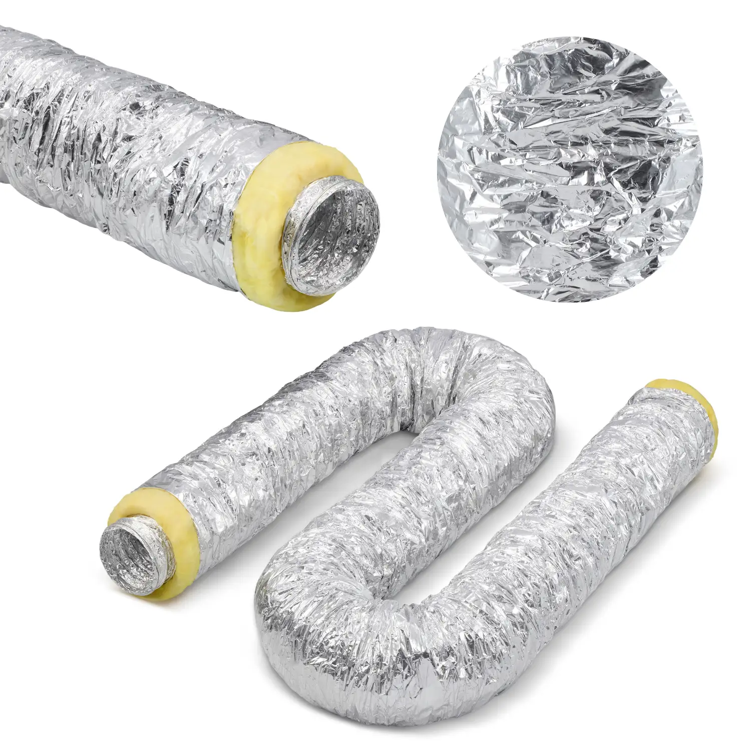 Rura wentylacyjna aluminiowa izolowana elastyczna spiro kanał przewód rekuperacja 150 mm 10 m