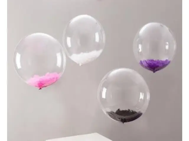 balon przezroczysty  z piórkiem   Q1710219167