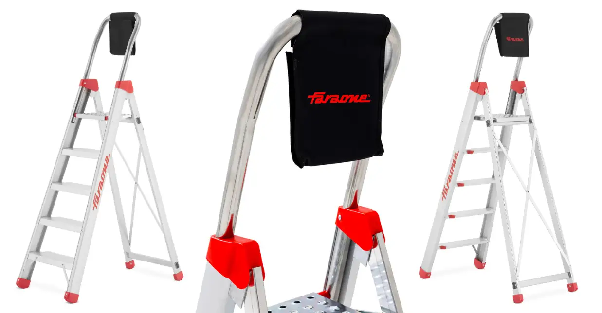Drabina magazynowa wolnostojąca 5 stopniowa FARAONE DOMUS 5 - 3,10 m — 2