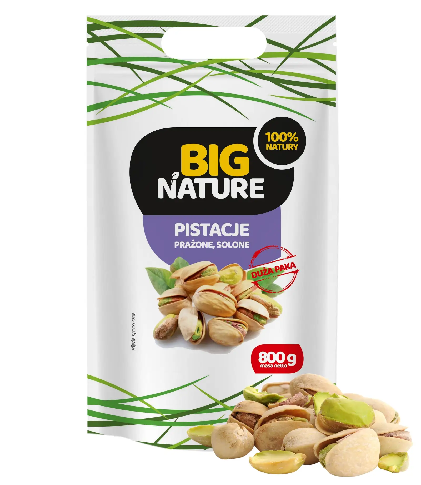 Pistacje prażone solone 800g Duża Paka - BIG NATURE