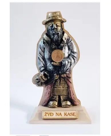 żyd na kasę stojący z groszem  13x7cm   NR.76