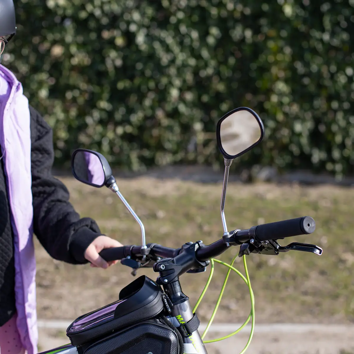 Lusterka rowerowe z odblaskami wsteczne 2 sztuki zestaw na rower kierownicę — 9