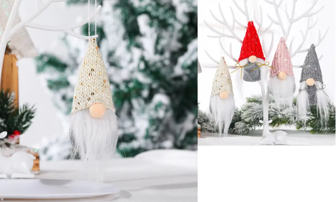 Zawieszka 10szt  bożonarodzeniowa SKRZAT materiałowy 13x6 cm BB11