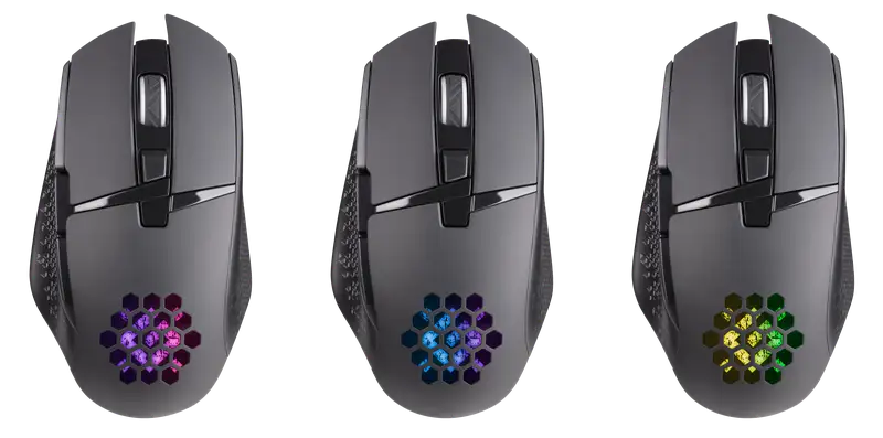 MYSZ DEFENDER GM-514 GLORY OPTIC RF RGB 3200dpi 7P CZARNA — 3
