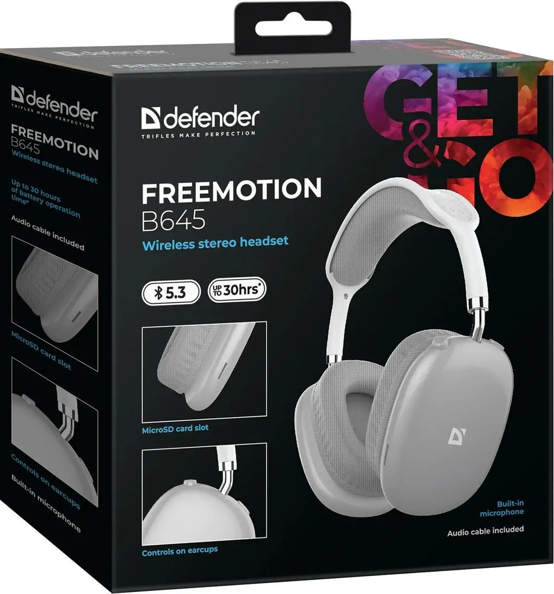 SŁUCHAWKI DEFENDER BLUETOOTH FREEMOTION B645 SZARE — 5