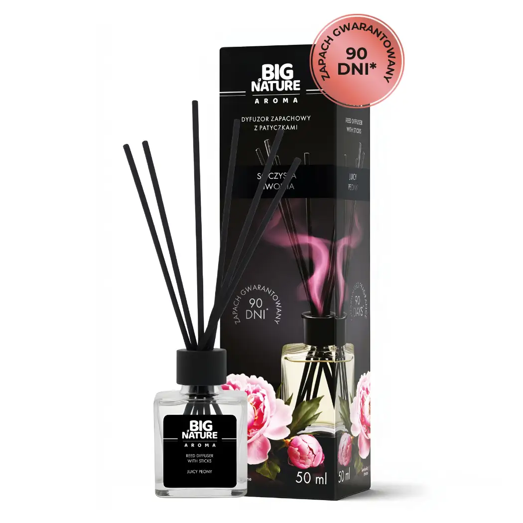 Dyfuzor Zapachowy z Patyczkami - Soczysta Piwonia 50ml