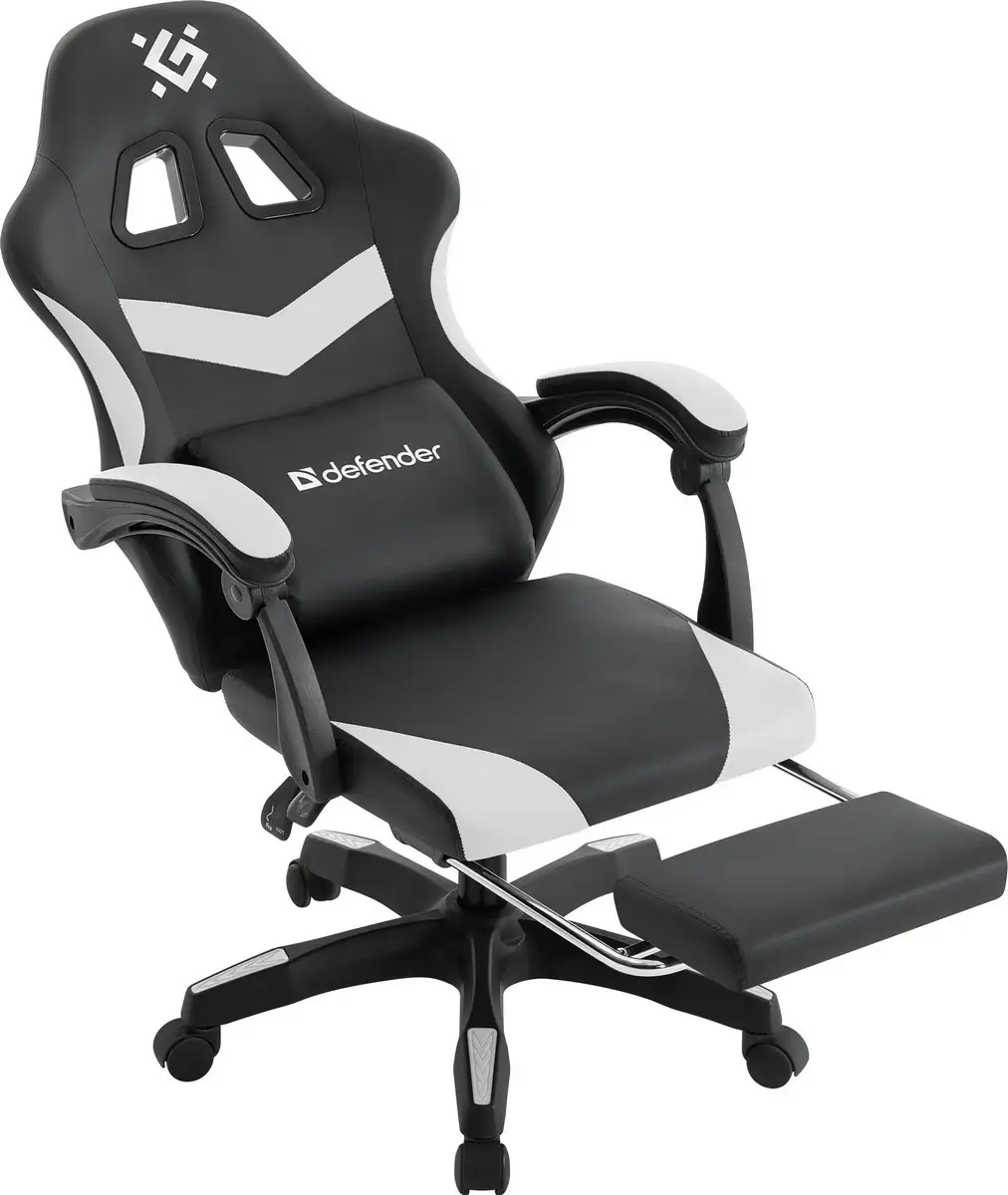 FOTEL DEFENDER RUNA PRO BIAŁO-CZARNY GAMING — 13