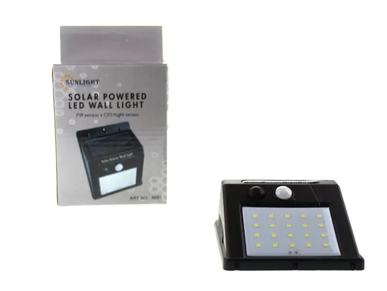 Lampa LED solarna z czujnikiem zmierzchu i ruchu 13x10 cm    AE-6091