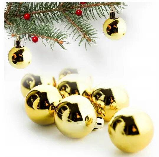 bombki metalizowane 30szt. ZŁOTE 3cm | OZB06308
