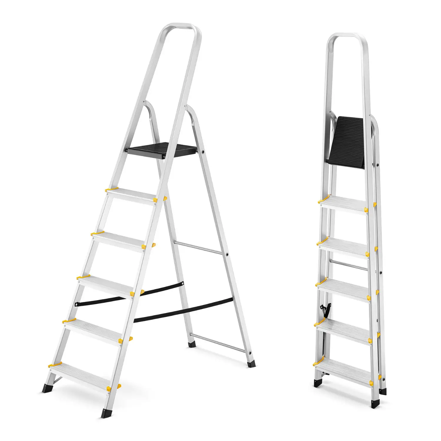 Drabina aluminiowa domowa jednostronna schodki do domu HIGHER 6 stopni 125 kg
