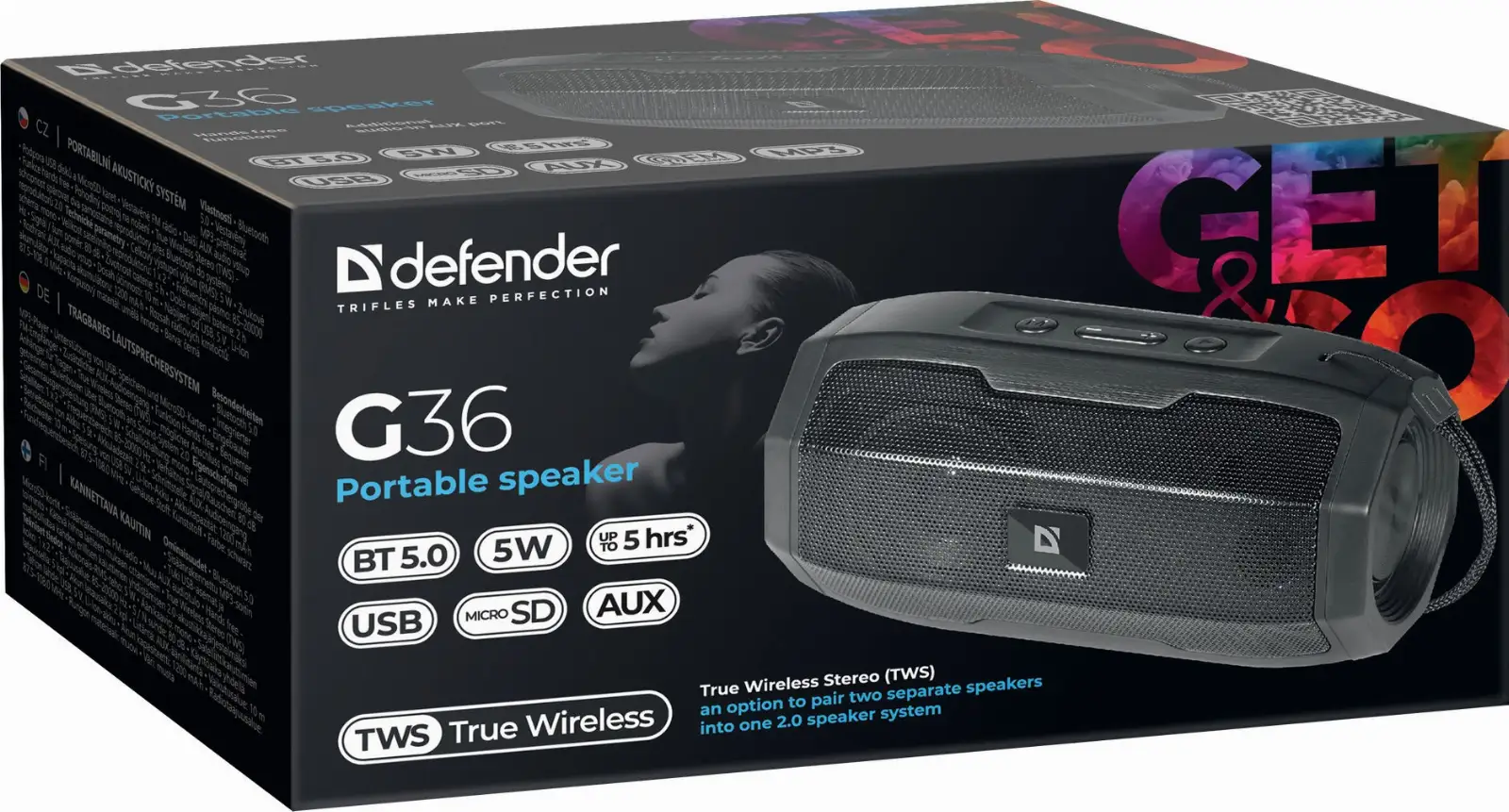 GŁOŚNIK DEFENDER G36 BLUETOOTH 5W FM/USB/TF/AUX — 7