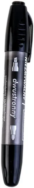 marker 12szt. niezmywalny dwustronny CZARNY | 5780