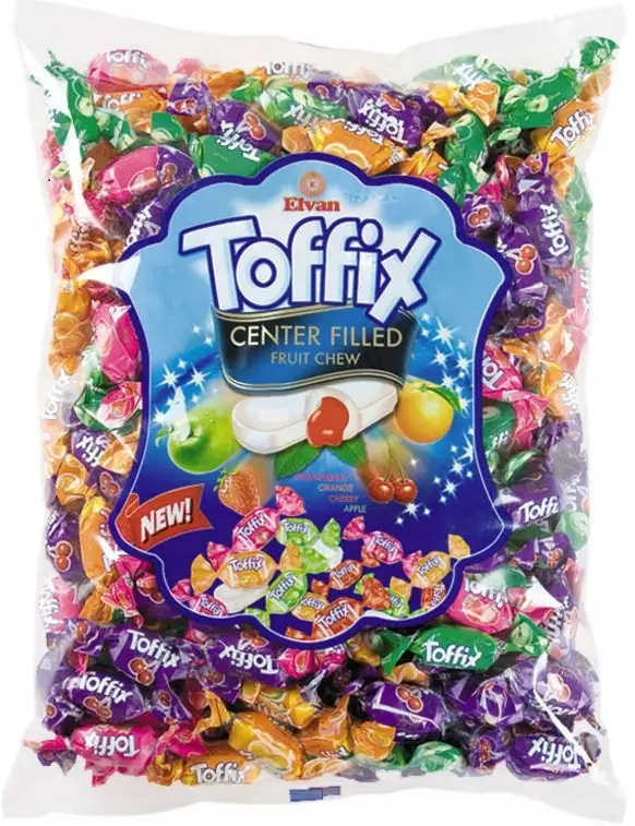 Cukierki Elvan Toffix 1000g z nadzieniem owocowym