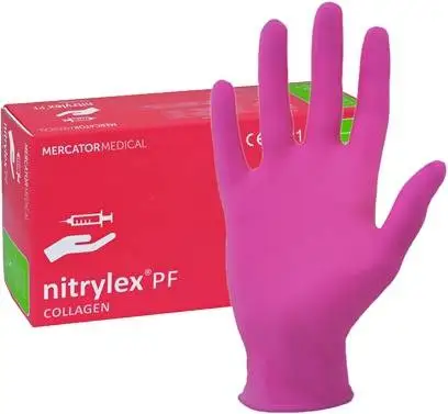 rękawice nitrylowe RÓŻOWE collagen  A'100 rozm. S