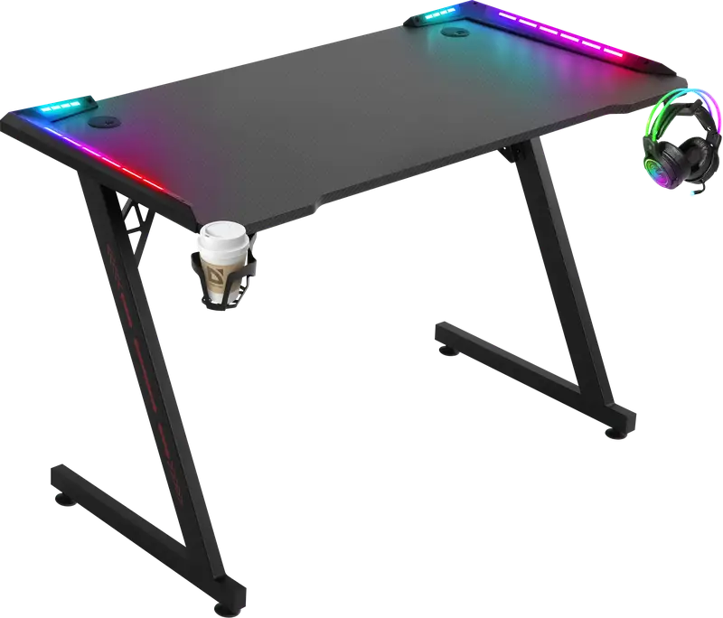 BIURKO DEFENDER JUPITER RGB CZARNE GAMING — 11