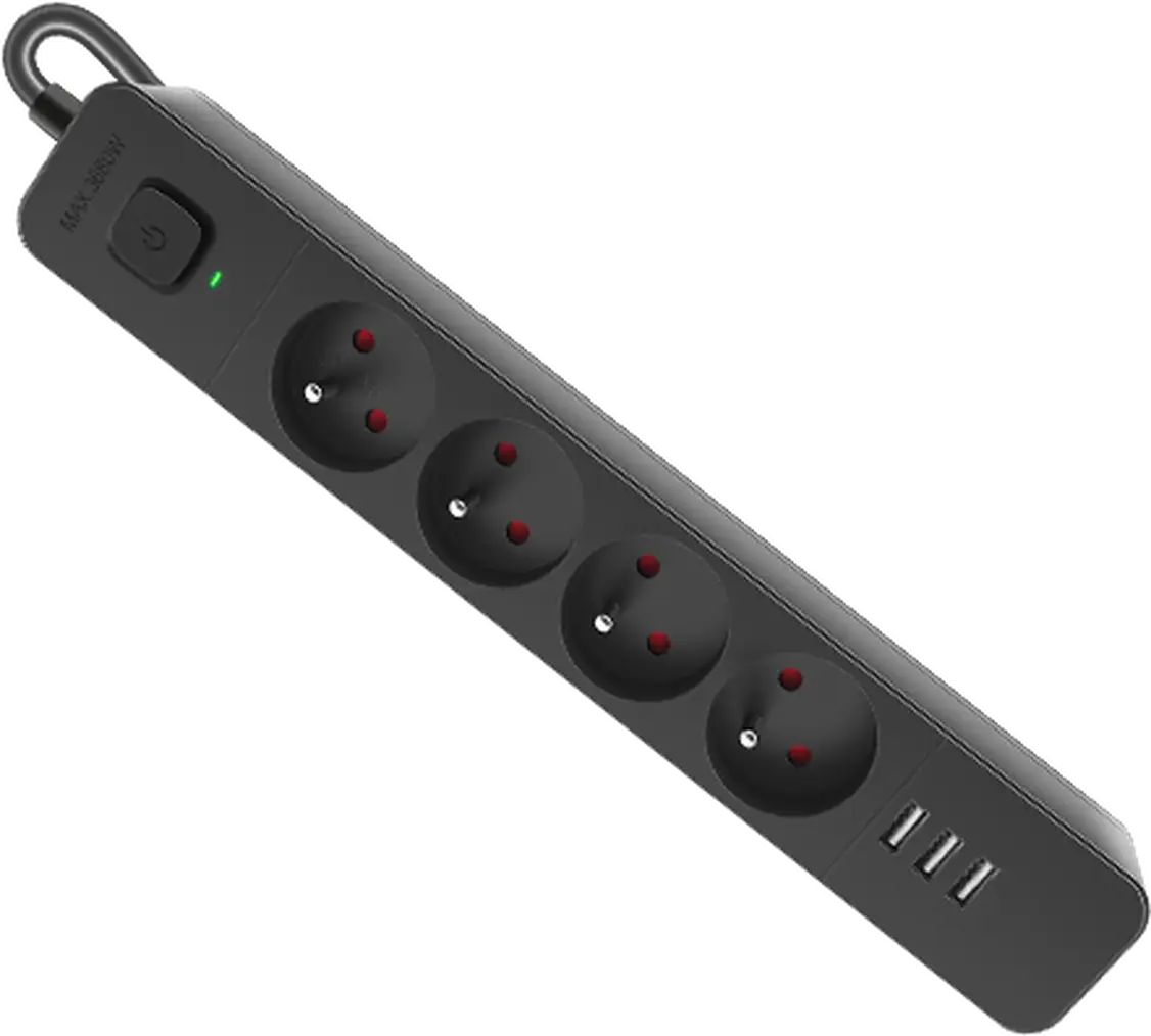 LISTWA DEFENDER SFS 133 4G+3xUSB 1.5m CZARNA