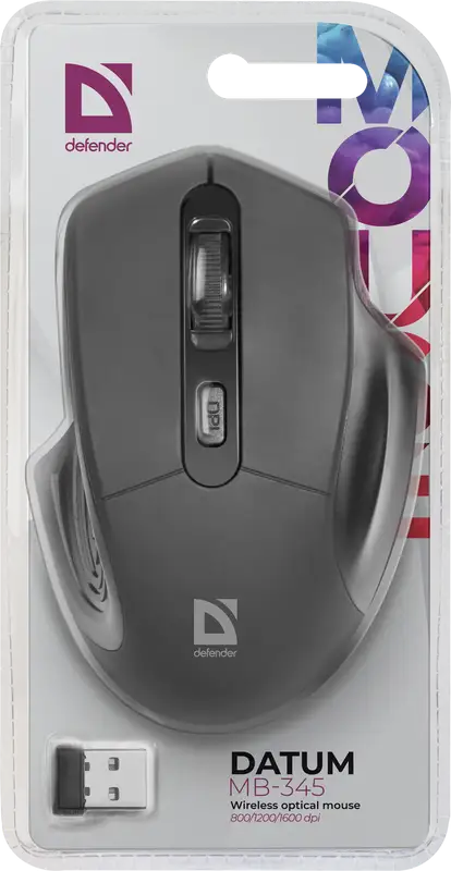 MYSZ DEFENDER DATUM MB-345 RF CZARNA OPTICAL 1600DPI 4P — 5