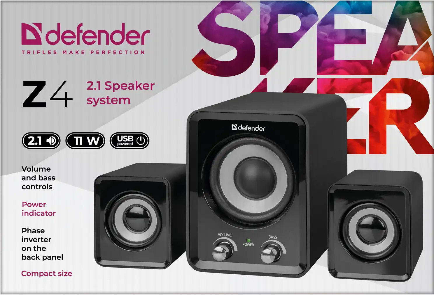 GŁOŚNIKI DEFENDER Z4 2.1 11W USB — 2