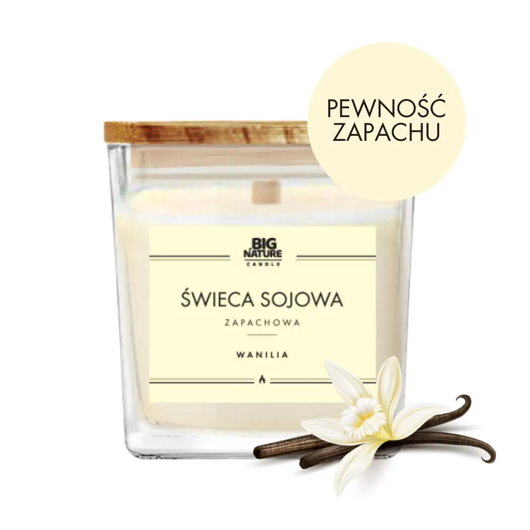 Świeca sojowa o zapachu WANILIA 205g - BIG NATURE CANDLE