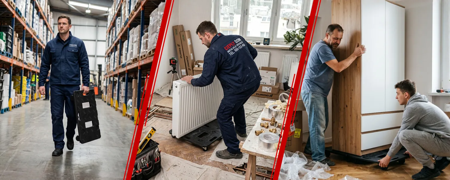Platforma transportowa modułowa magazynowa mocna koła skrętne 150 kg — 7