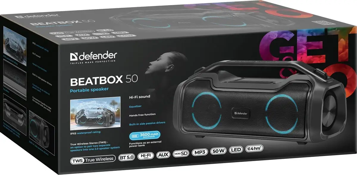 GŁOŚNIK DEFENDER BEATBOX 50 BLUETOOTH 50W — 7