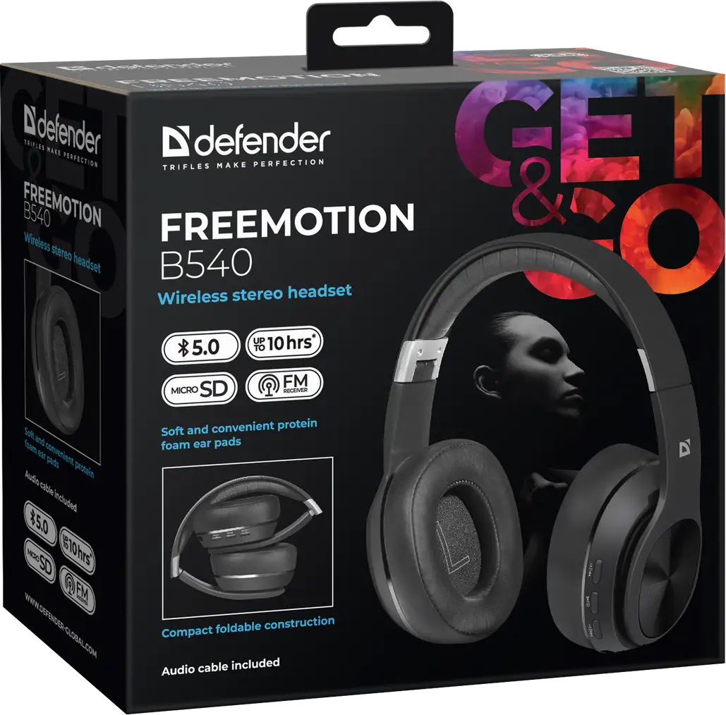 SŁUCHAWKI DEFENDER BLUETOOTH FREEMOTION B540 CZARNE — 9