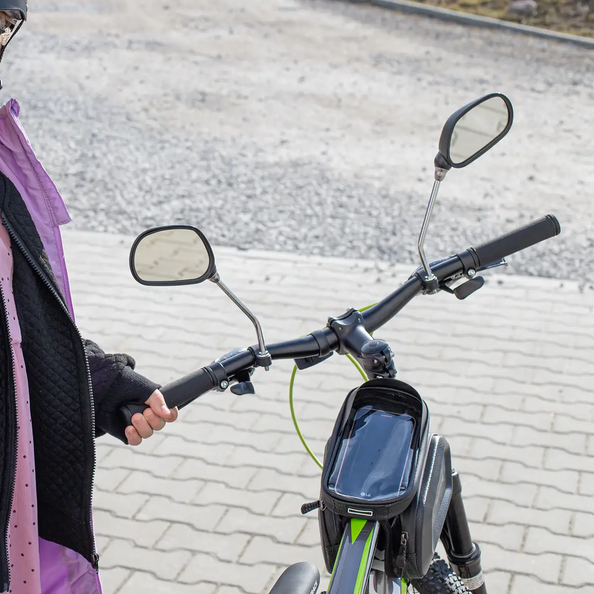 Lusterka rowerowe z odblaskami wsteczne 2 sztuki zestaw na rower kierownicę