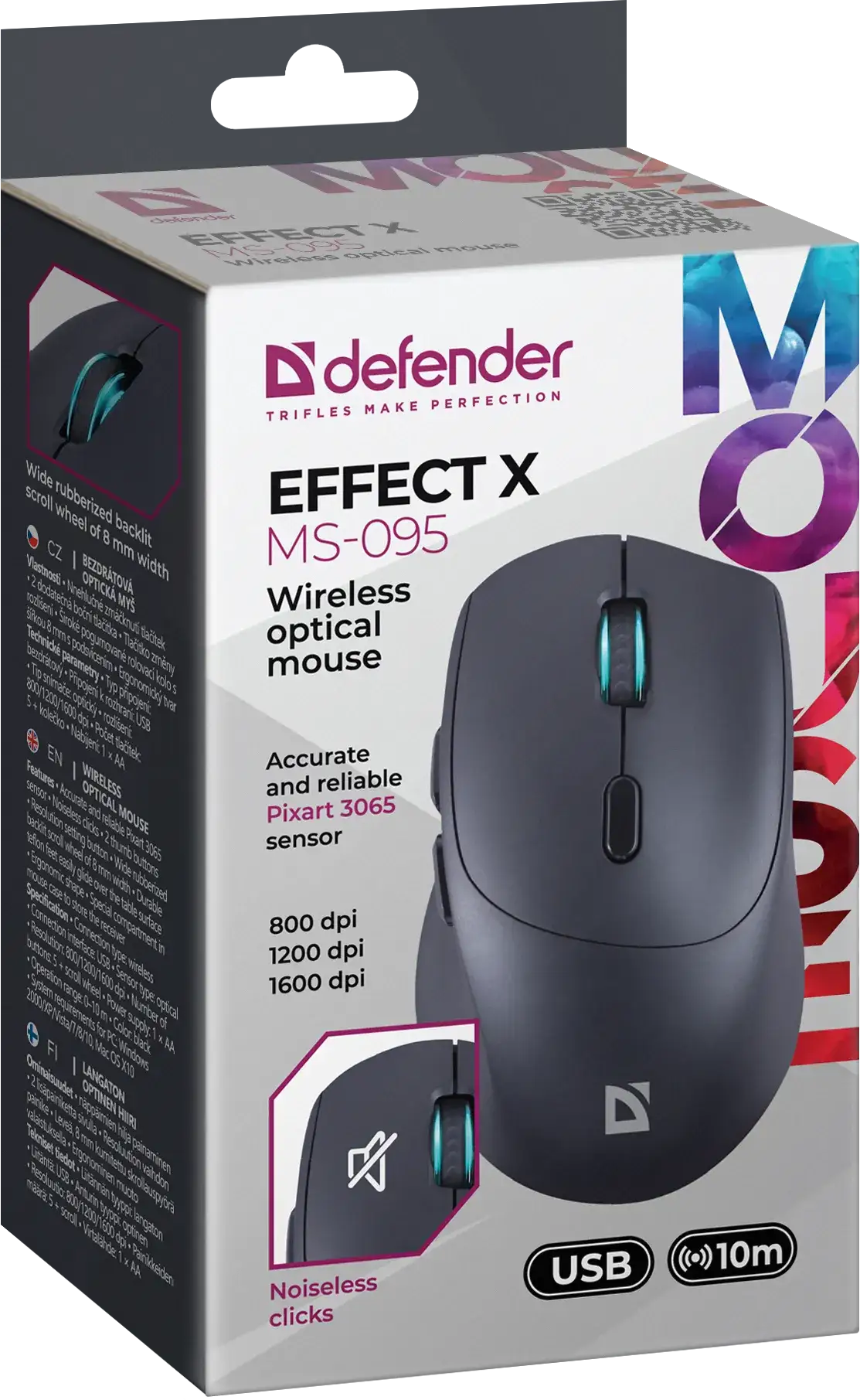 MYSZ DEFENDER EFFECT X MS-095 RF CZARNA 1600dpi 6P — 7