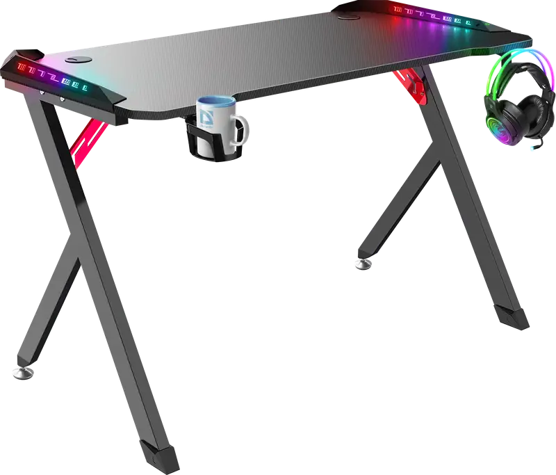 BIURKO DEFENDER SPIRIT RGB CZARNE GAMING