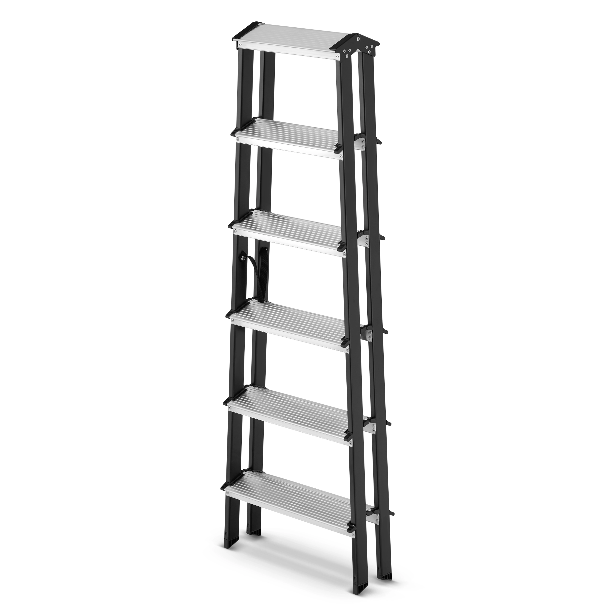 Drabina drabinka domowa 2x7 dwustronna składana MOCNA 150 kg HIGHER schodki — 4