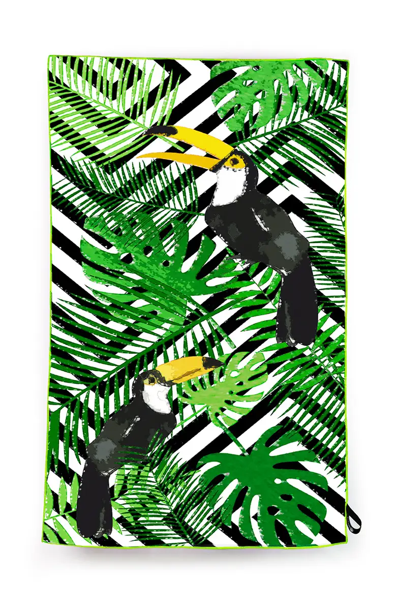 Ręcznik szybkoschnący z mikrofibry 130x80cm Tukany — 2