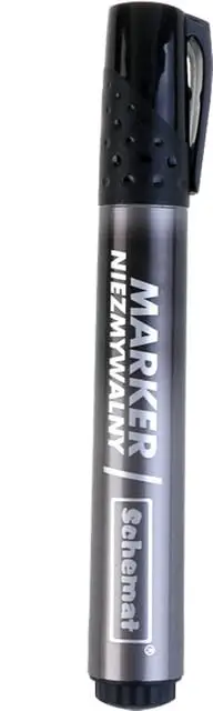 marker 12szt. niezmywalny okrągły CZARNY | 2094