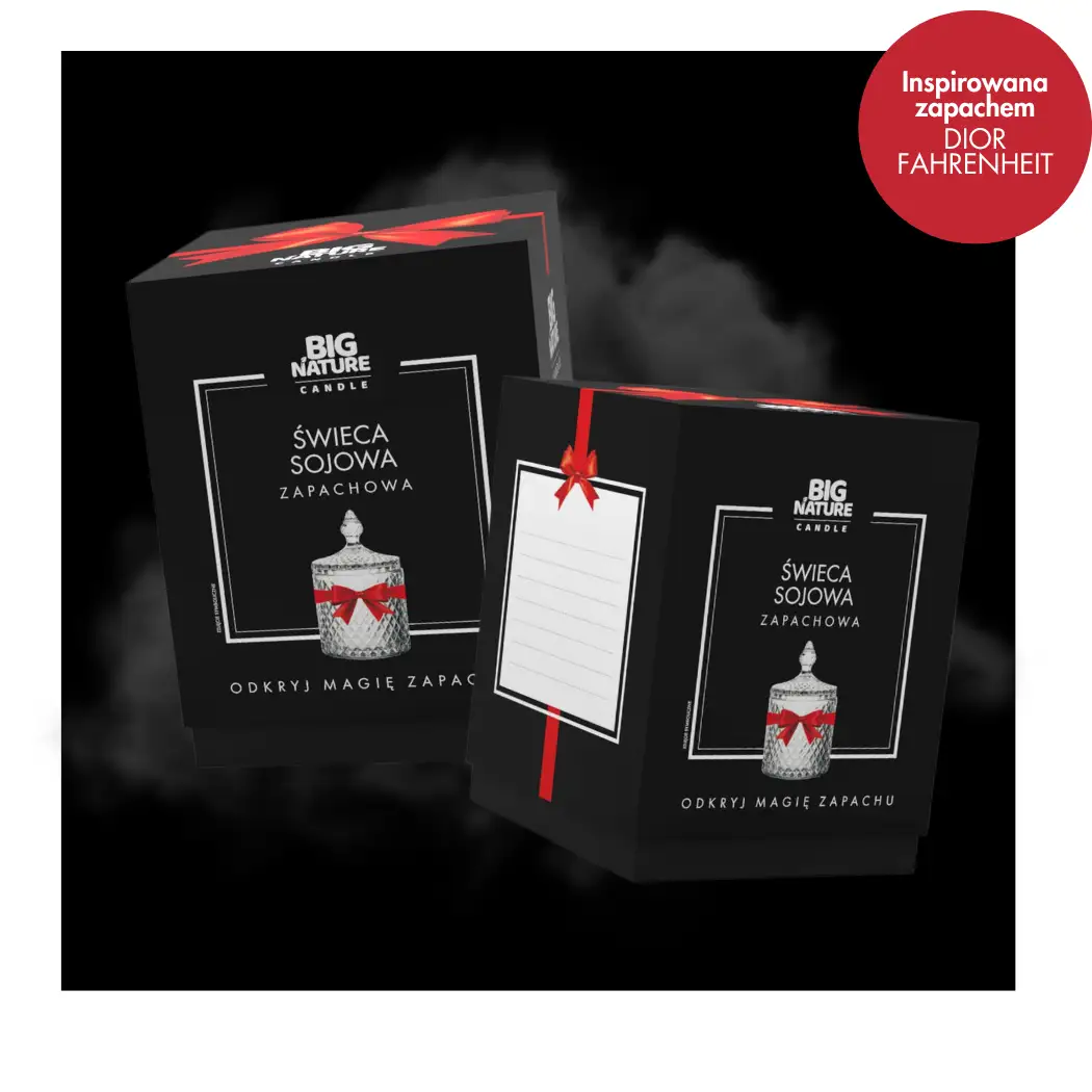 Świeca sojowa zap. insp. DIOR FAHRENHEIT 485g PREZENTOWA - BIG NATURE CANDLE