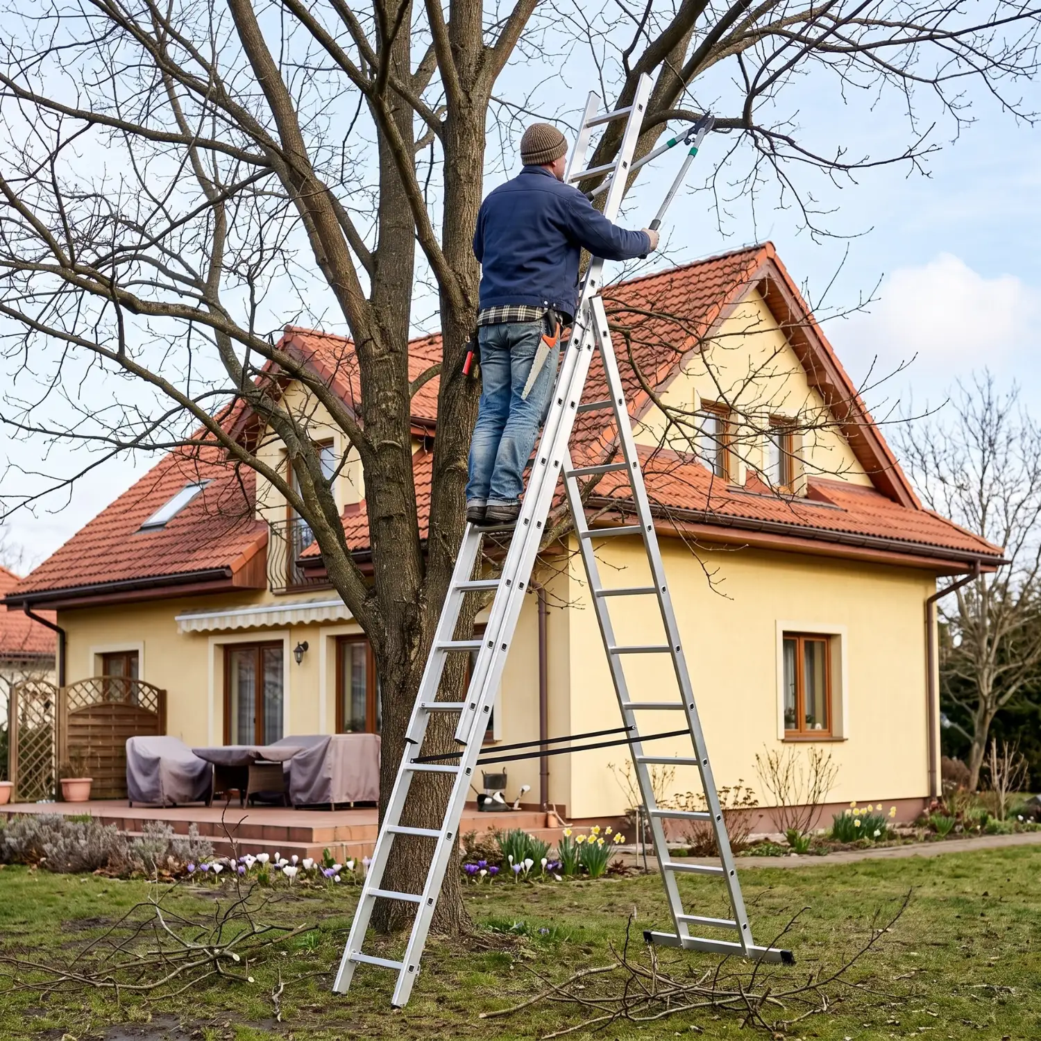 Drabina aluminiowa wielofunkcyjna z adaptacją na schody 3x11 HIGHER 150kg — 5