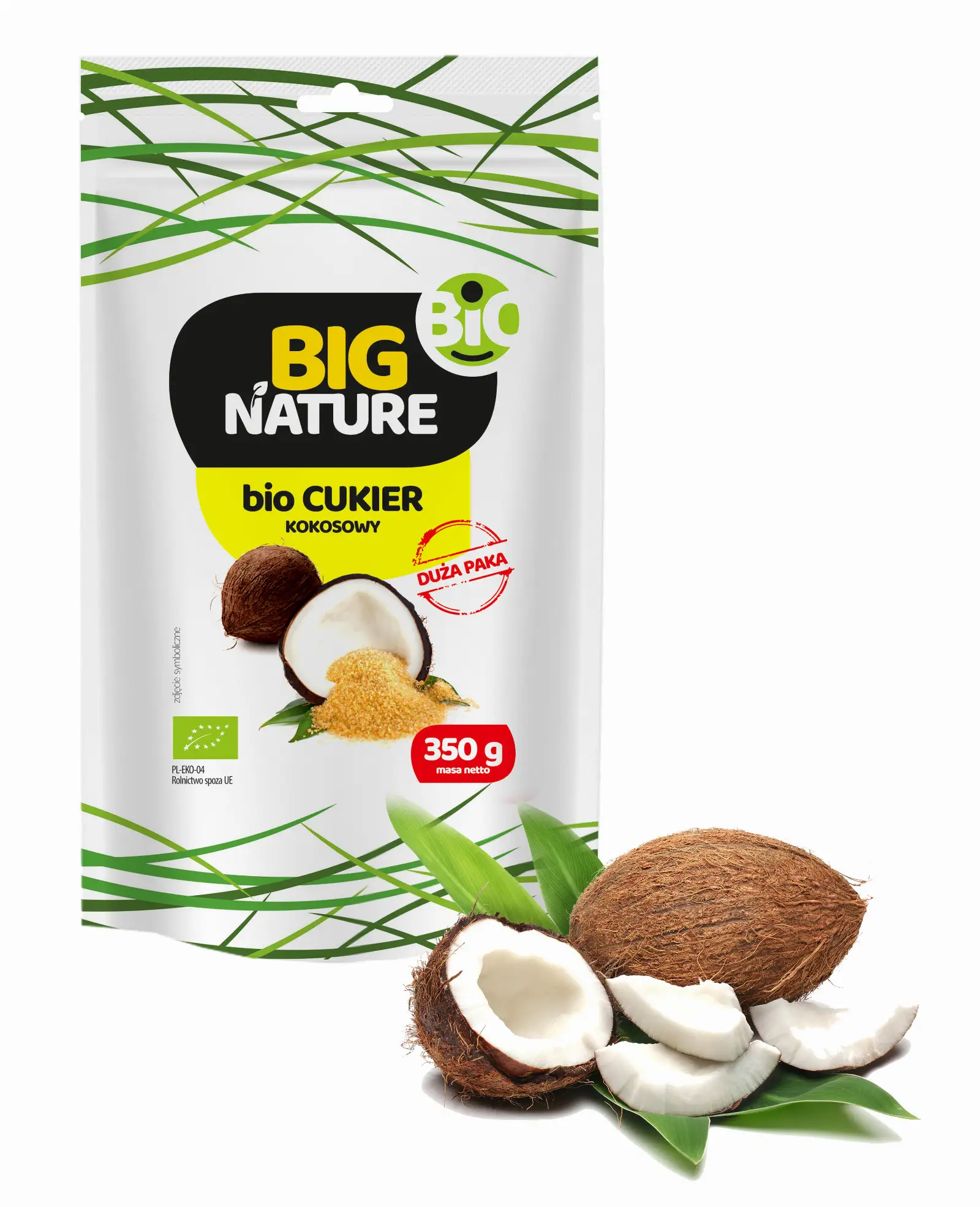 Cukier kokosowy bio 350g Duża Paka - BIG NATURE