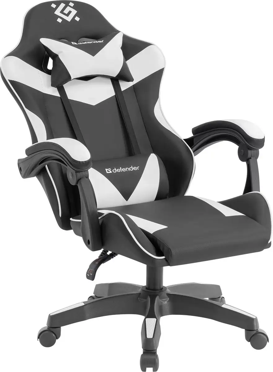 FOTEL DEFENDER URANA BIAŁO-CZARNY GAMING — 16