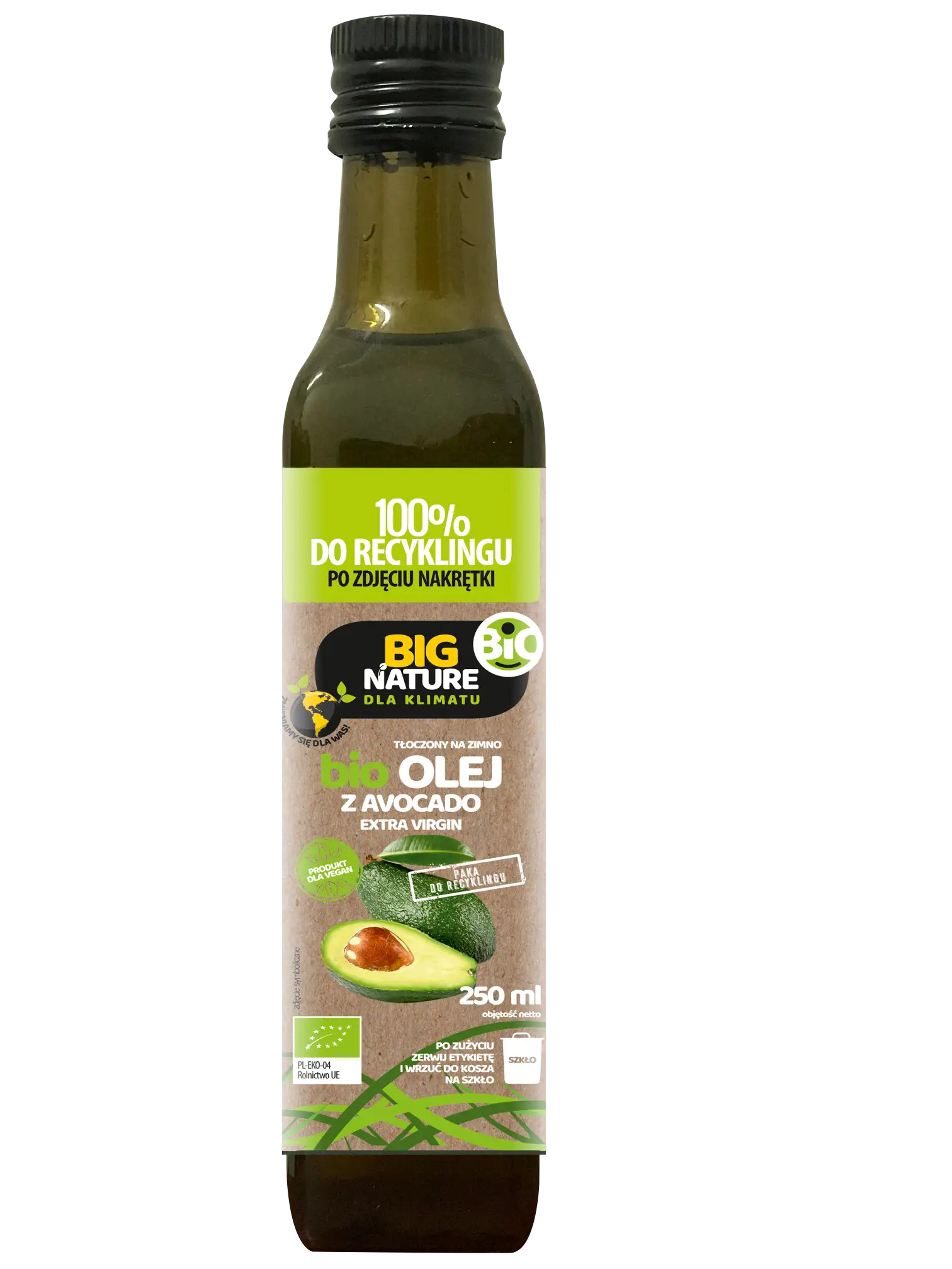 Olej z Awokado tłoczony na zimno BIO 250ml - BIG NATURE