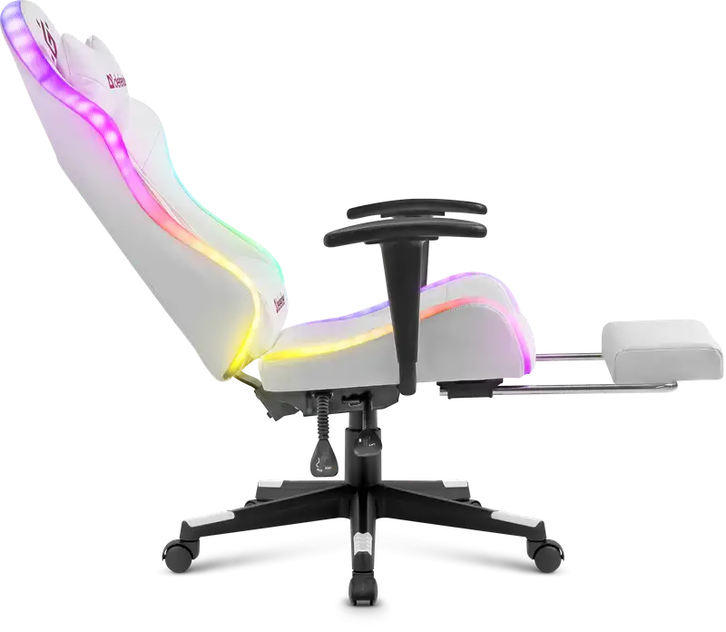 FOTEL DEFENDER WATCHER BIAŁY RGB GAMING — 13
