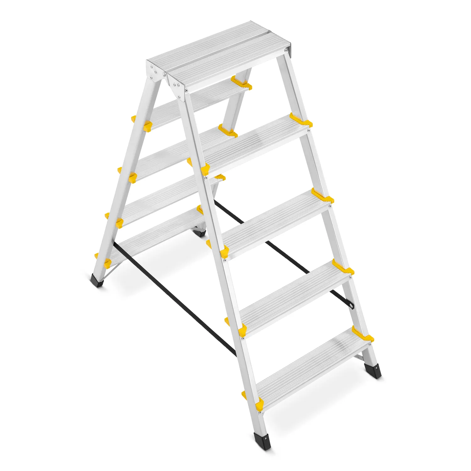 Drabina aluminiowa domowa dwustronna składana HIGHER 2x5 stopni taboret podnóżek schodek — 7