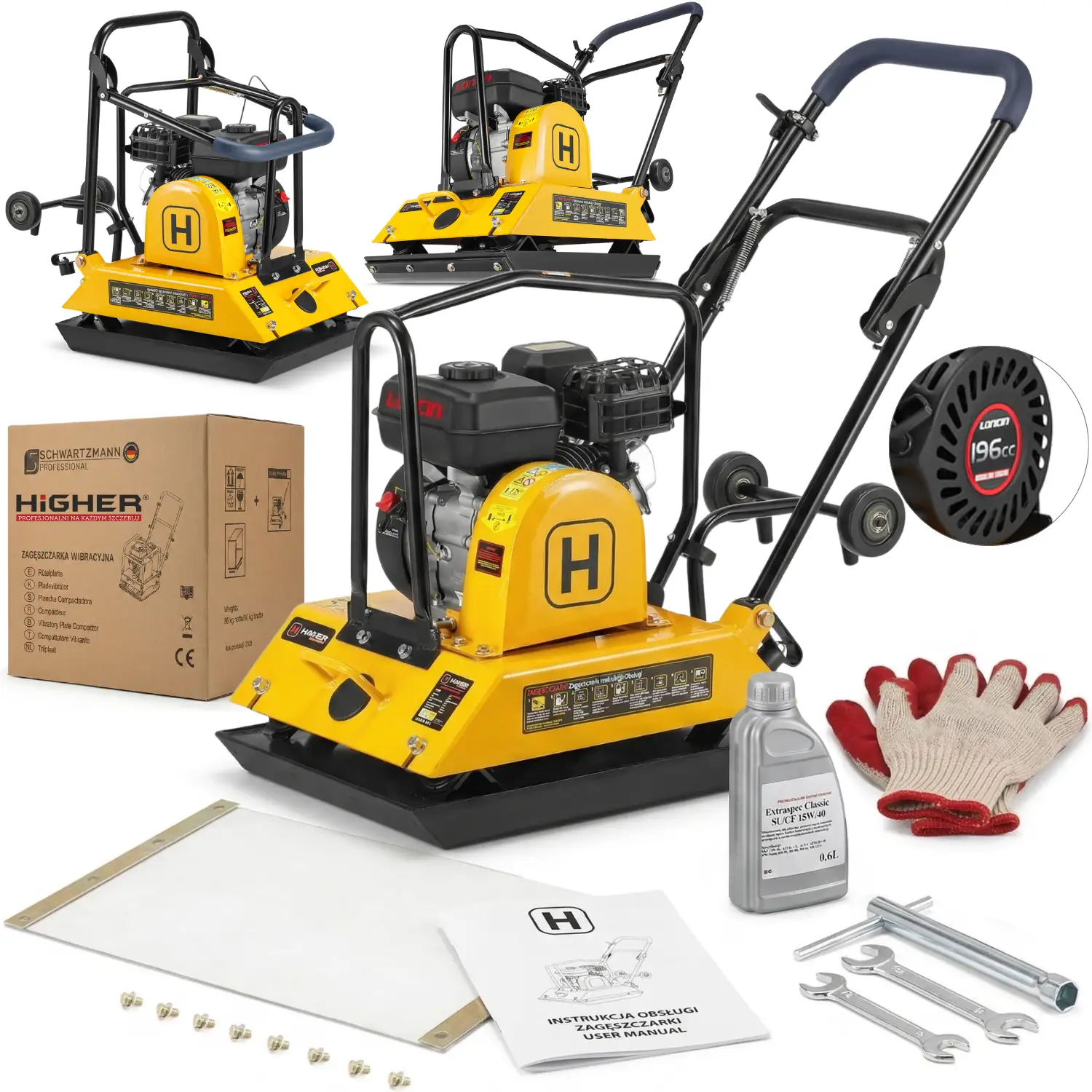 Zagęszczarka spalinowa ubijak gruntu HIGHER 100kg LONCIN 6,5KM