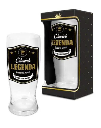 szklanka do piwa 500ml GOLD CZŁOWIEK LEGENDA...