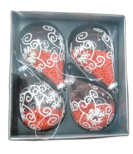 bombki szklane 4szt.  łezka | 3785