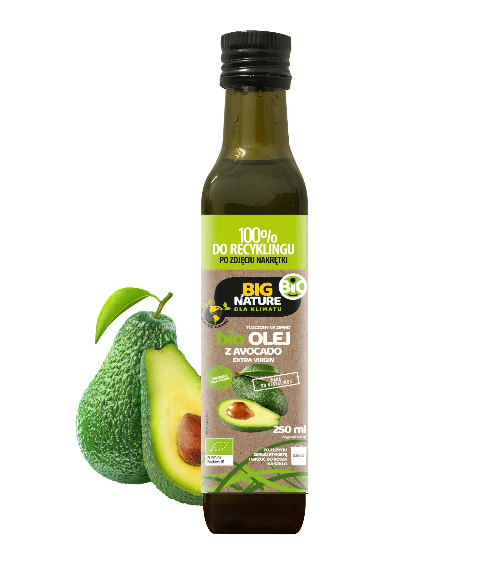Olej z Awokado tłoczony na zimno BIO 250ml - BIG NATURE — 2